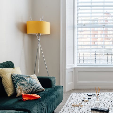 Kick back and unwind in the cosy and bright living room