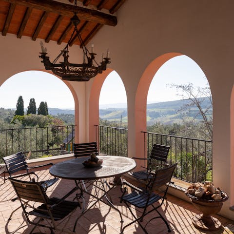 Enjoy panoramic countryside views from the roof terrace