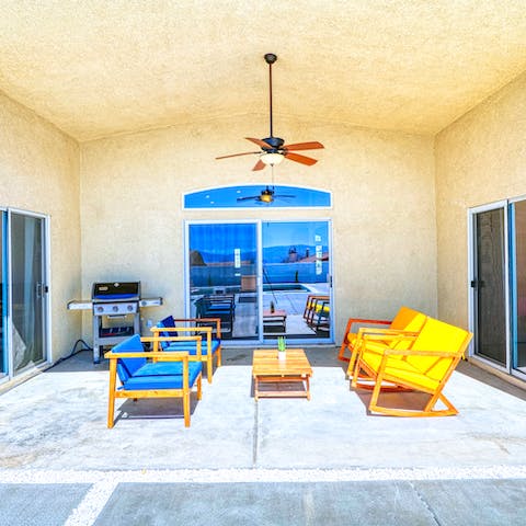 Seek some shade on the covered terrace and fire up the barbecue come dinner time