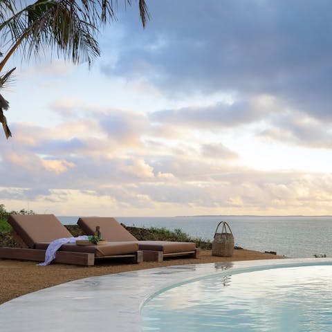 Drink in ocean views from the poolside