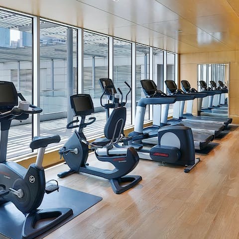 Get a sweat on in the well equipped gym