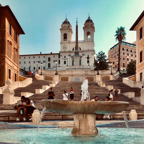 Head to the Spanish Steps, a three-minute walk away