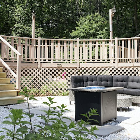 A fire pit in its own amphitheater