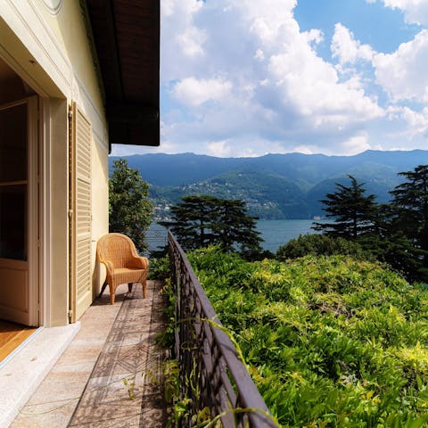 Enjoy idyllic views while relaxing on the balcony