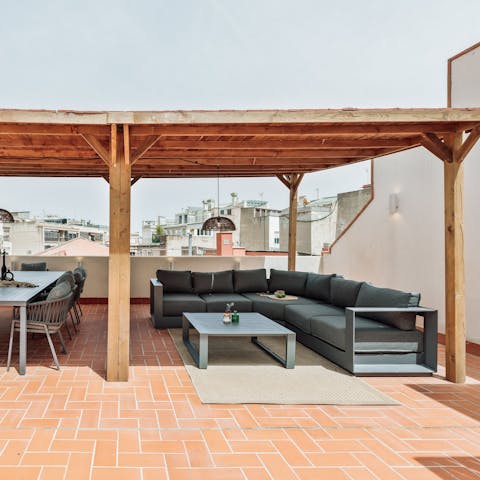 Relax with your holiday read on the communal terrace