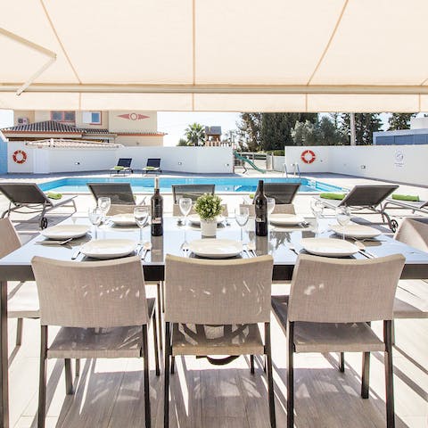 Dine alfresco under the pergola as you breath in the salty ocean air