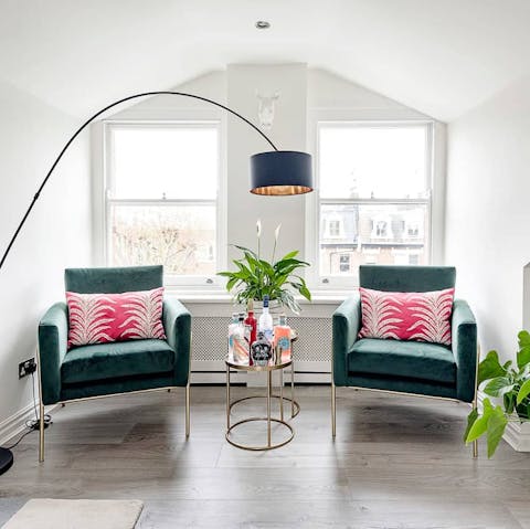 Mix up some cocktails and take a seat before heading out to dinner on the weekend