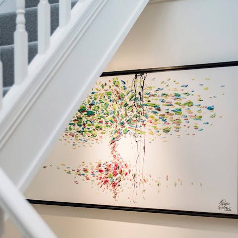 Admire the host's collection of funky art and other quirky trinkets