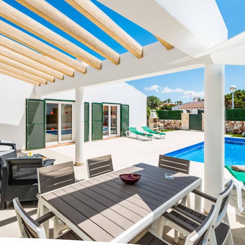 Serve up some Spanish culinary treats at the alfresco dining area