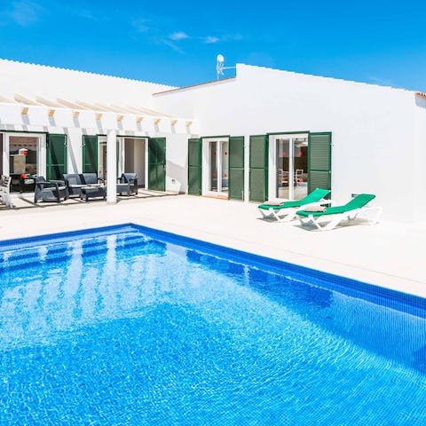 Make a splash in the private swimming pool