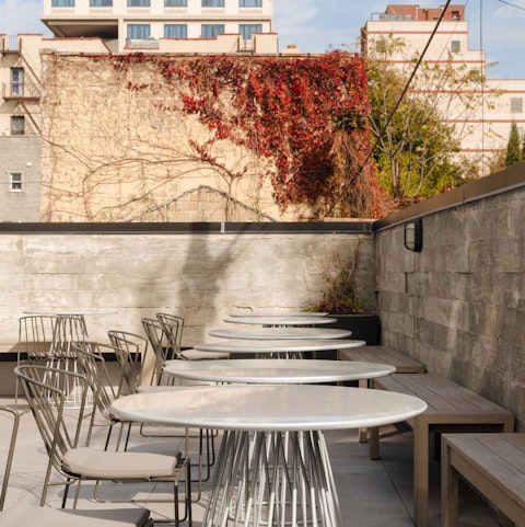 Enjoy your morning coffee alfresco on the shared terrace