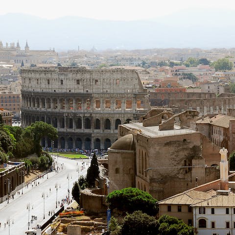 Walk in the shoes of a Roman gladiator at The Colosseum – ten minutes away on foot