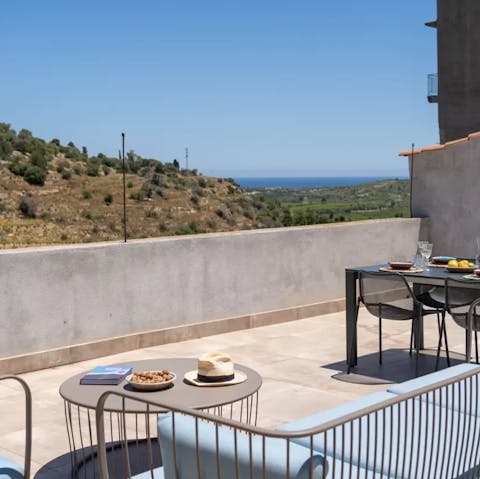 Admire views over the sparkling Mediterranean Sea