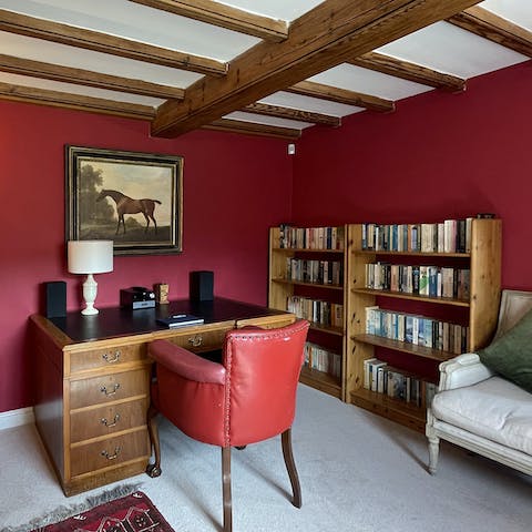 Catch up on work during your stay in the peaceful study