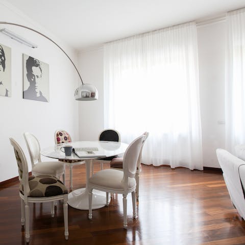 Enjoy a cup of tea in a sunny spot by the window