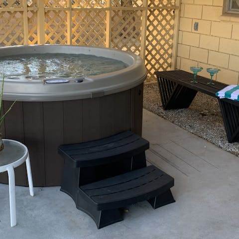 Mix up a couple of margaritas to drink in the hot tub