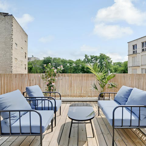 Take in the leafy views from the private terrace