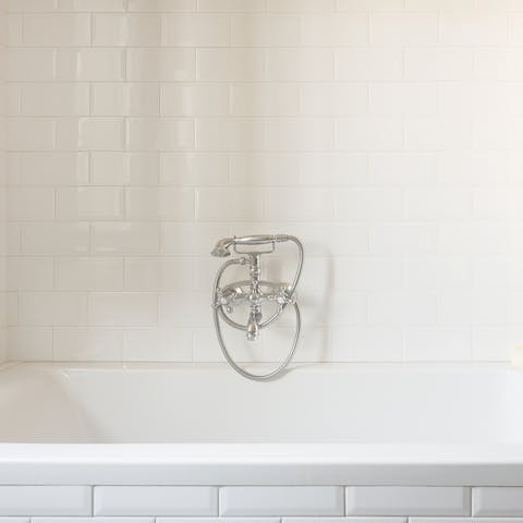 Enjoy a luxurious soak in the tub