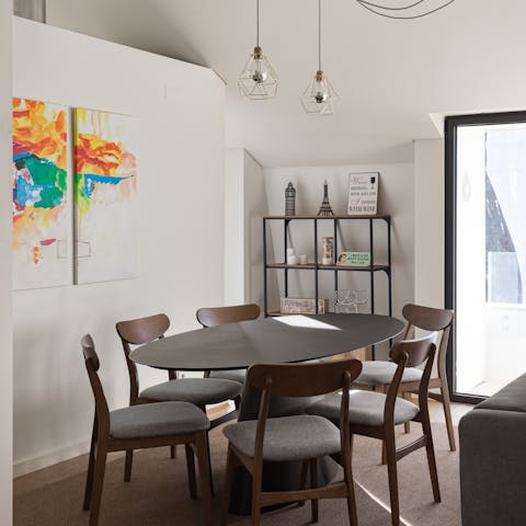 Nibble on Portuguese snacks around the dining table
