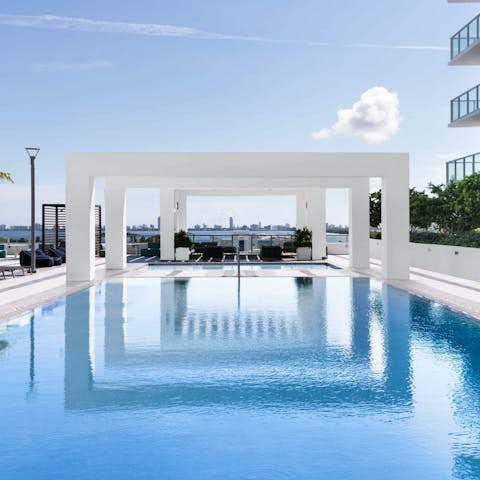 Head to the sixth floor where the shared pool awaits