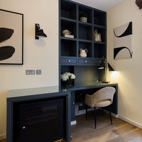 Catch up on work from the sleek study