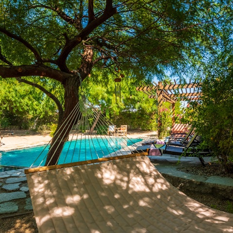Bask in the cool shade of the Mesquite trees