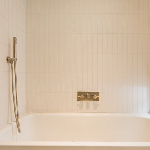 Treat yourself to a long soak in the tub after a day at the beach
