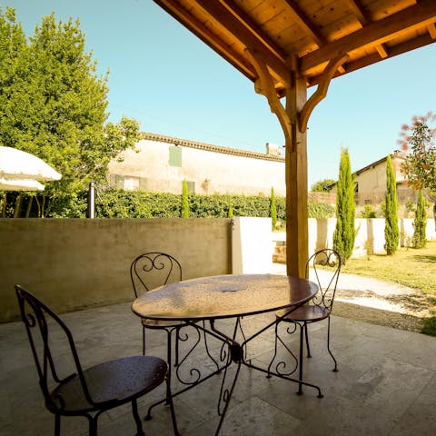 Start the day with coffee and pastries on the terrace