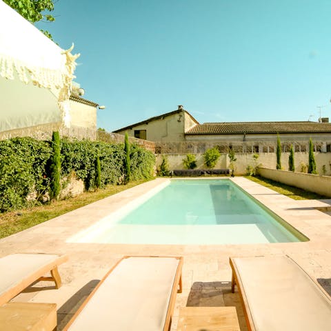 Cool off during the height of summer with a paddle in the swimming pool