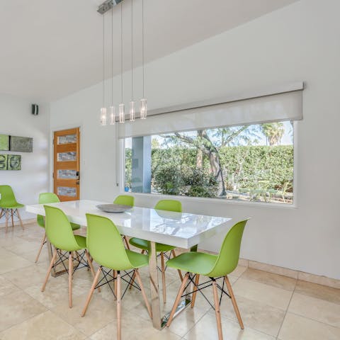 Spend breakfasts altogether with a picture-framed view of your cactus garden