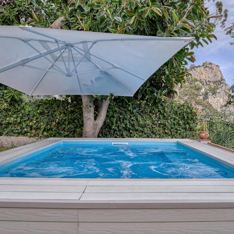 End the day with a relaxing dip in the small pool
