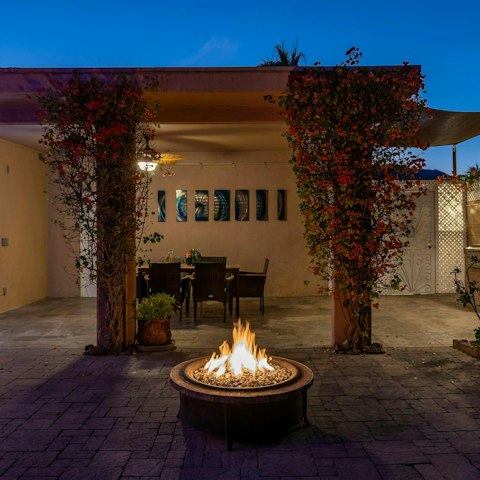 Gather around the fire pit under the stars
