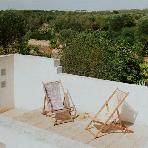 Admire country views from the roof terrace