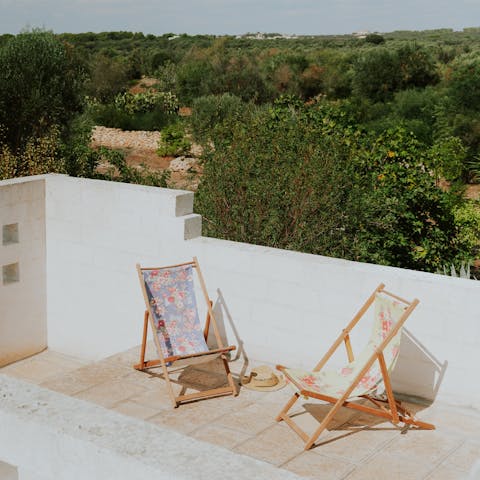 Admire country views from the roof terrace