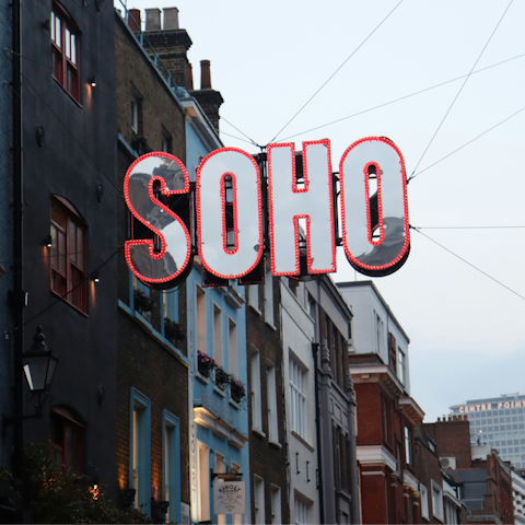 Soak up the buzz of central London from Soho