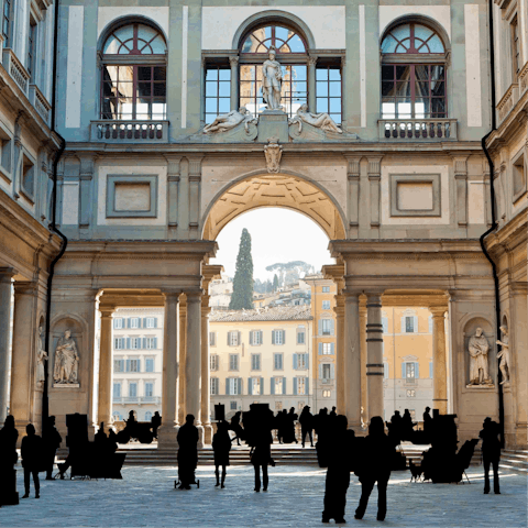 Appreciate the art at the Uffizi Gallery, only a short walk away