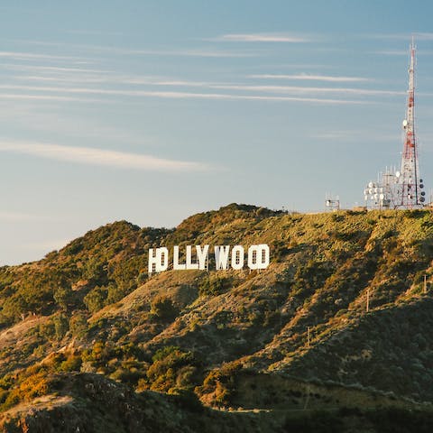 Go hiking in the Hollywood Hills, about fifteen minutes away by car