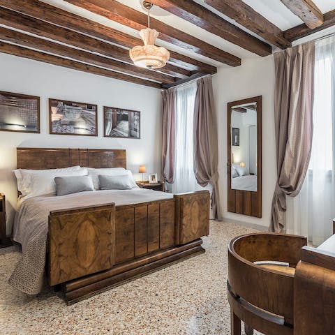 Enjoy a mix of original fixtures and elegant furnishings