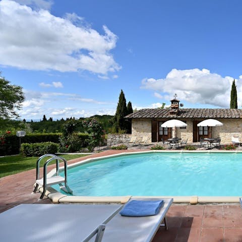 Cool off from the Tuscan sun with a dip in the pool