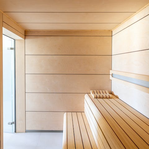 Relax and unwind in the communal steam room