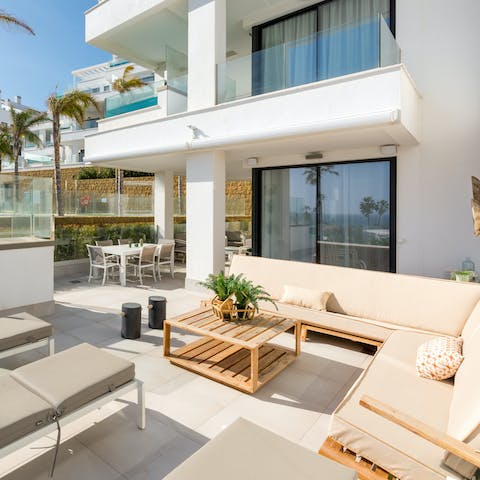Take full advantage of the magnificent private terrace, with plenty of space to lounge and enjoy alfresco meals