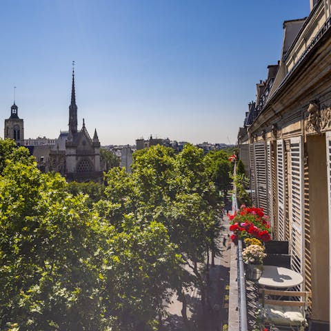 Enjoy a leafy outlook from the balcony