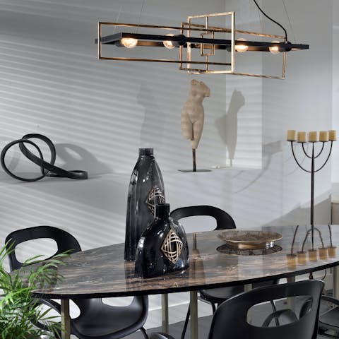 Gather around the dining table for a quick bite