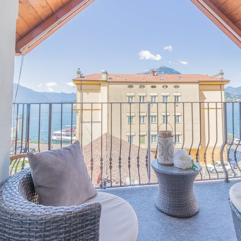 Take in the views over Lake Como from the terrace