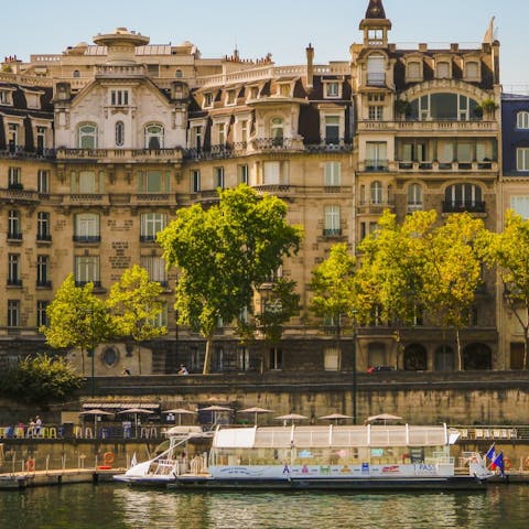 Take a romantic stroll along the Seine – just a short walk away