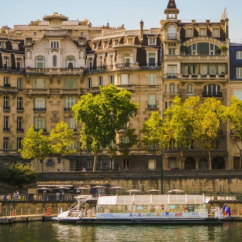 Take a romantic stroll along the Seine – just a short walk away