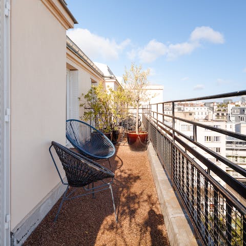 Admire the expansive views from the private terrace