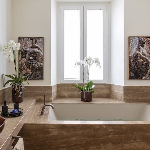 Have a soak in the bathtub after a day exploring