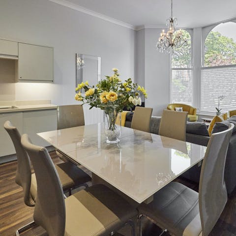 Enjoy relaxed meals in the light-filled open-plan living space