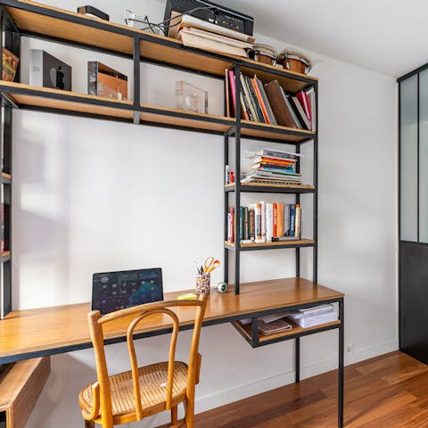 Work remotely from the desk in the second bedroom